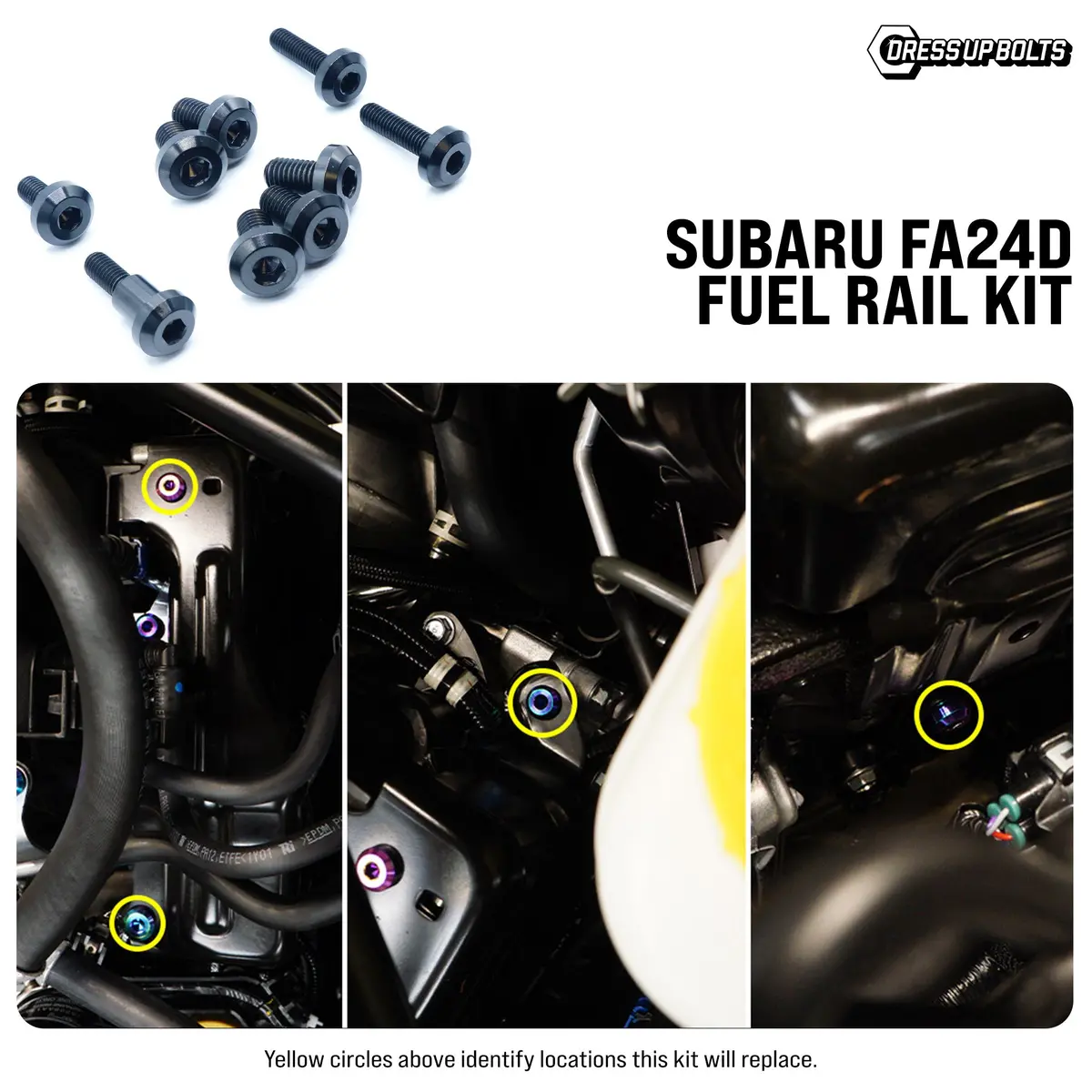 Dress Up Bolts Titanium Hardware Fuel Rail Cover Kit - Subaru Fa24d Engine 1