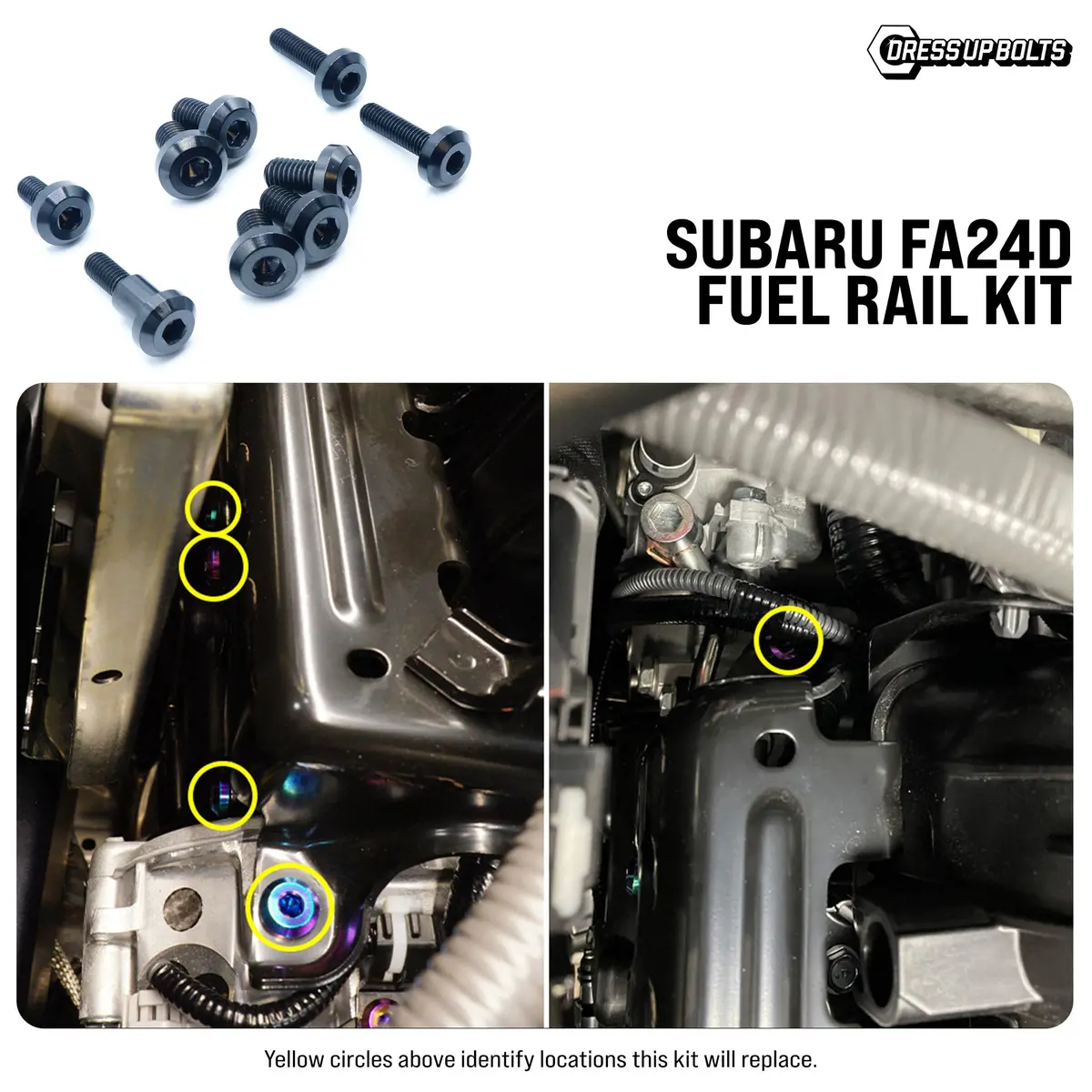Dress Up Bolts Titanium Hardware Fuel Rail Cover Kit - Subaru Fa24d Engine 2