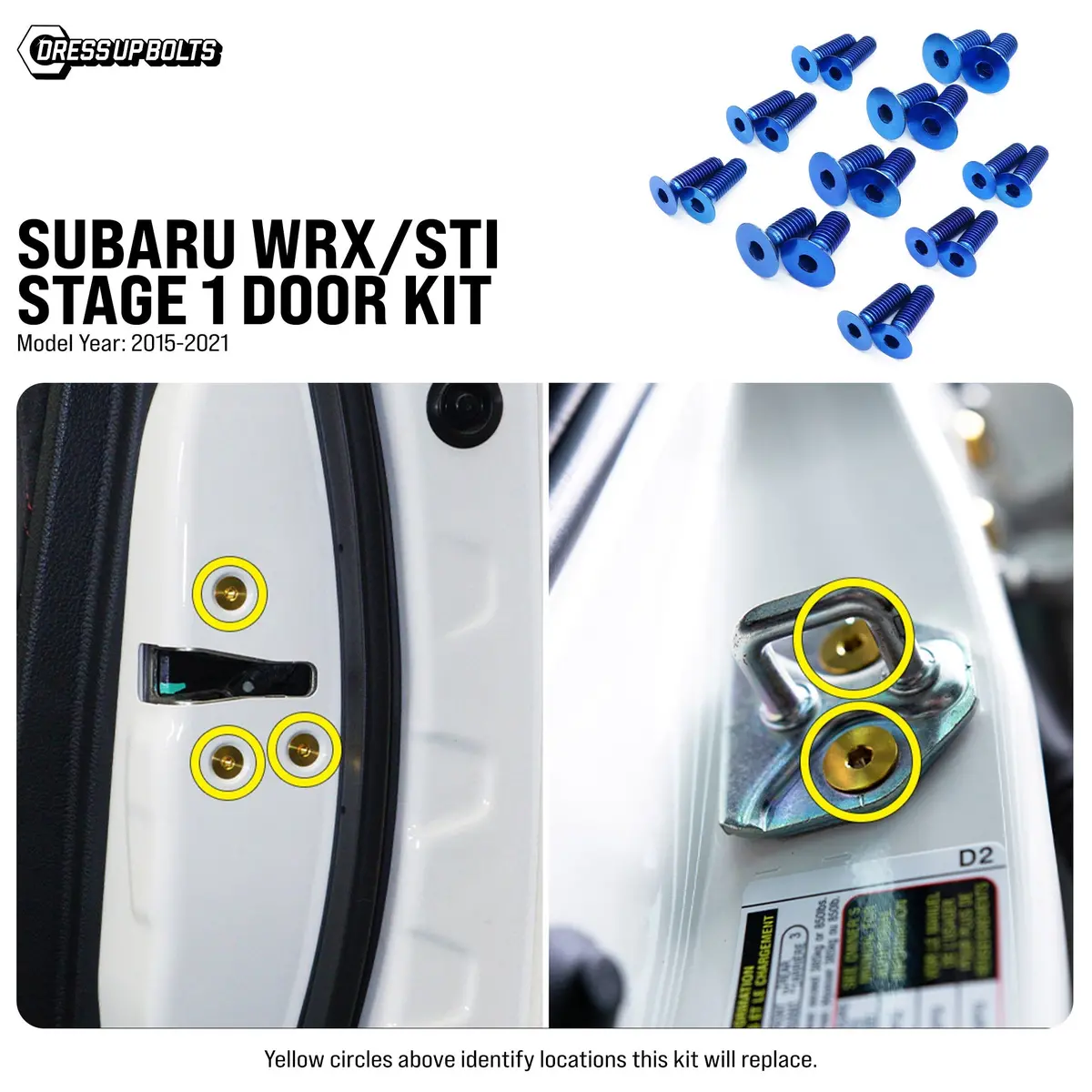 Dress Up Bolts Stage 1 Titanium Hardware Door Kit - Subaru Wrx/Sti (2015-2021) 1
