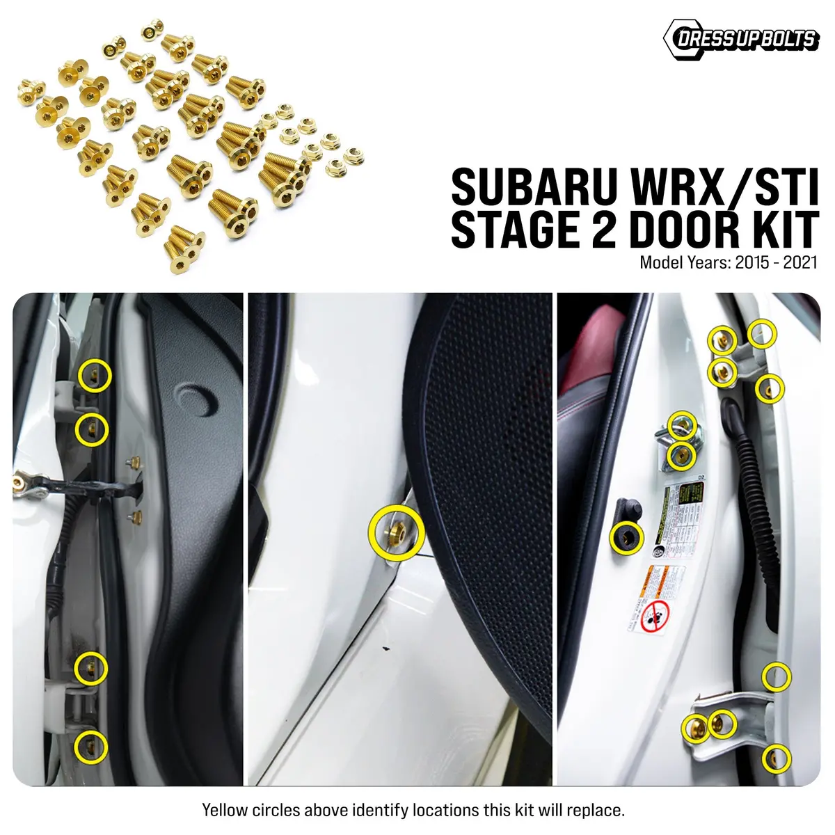 Dress Up Bolts Stage 2 Titanium Hardware Door Kit - Subaru Wrx/Sti (2015-2021) 1