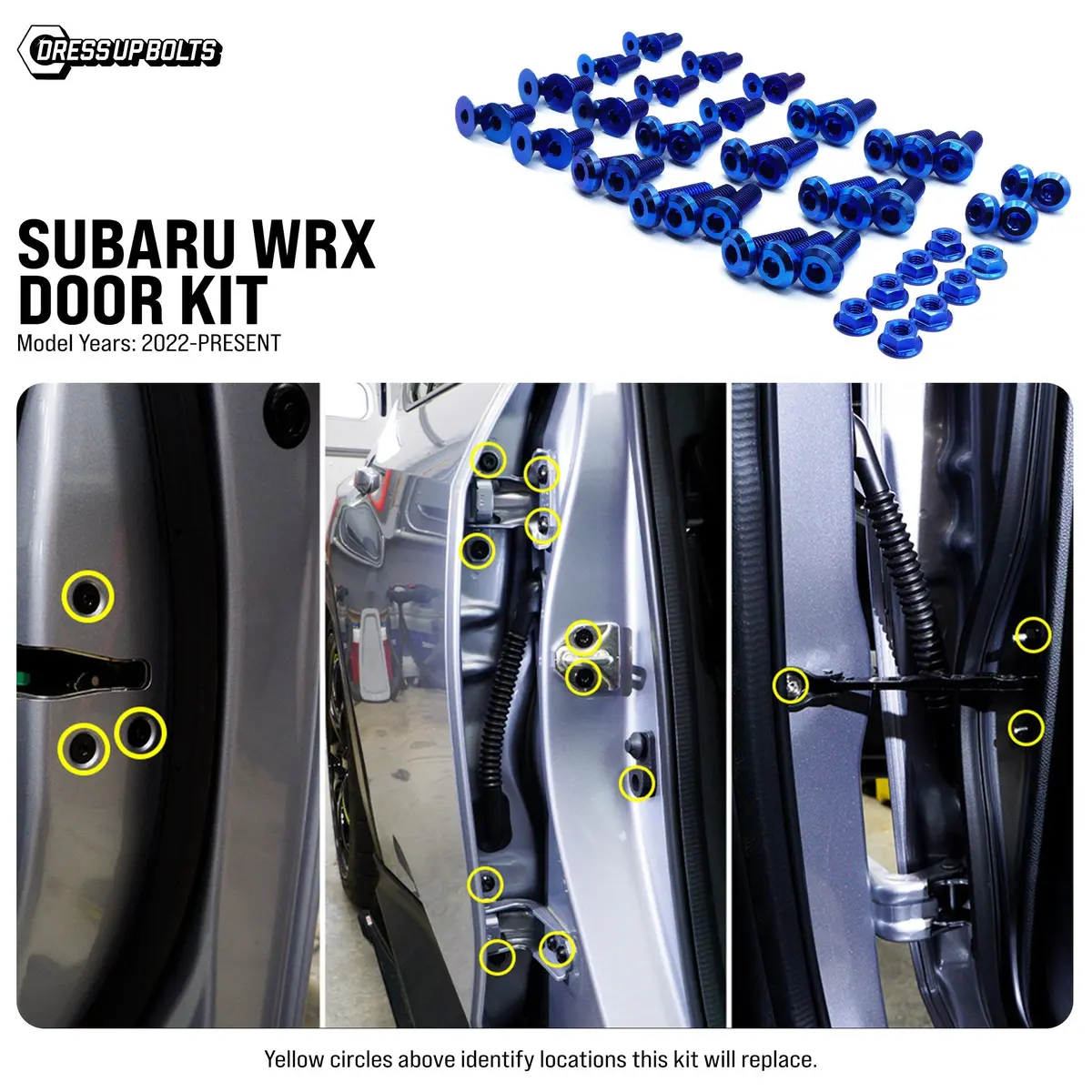 Dress Up Bolts Titanium Hardware Door Kit - Subaru Wrx (2022+) 1