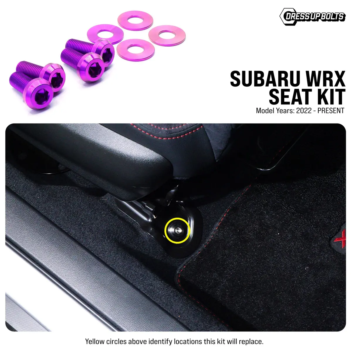 Dress Up Bolts Titanium Hardware Seat Kit - Subaru Wrx (2022+) 1