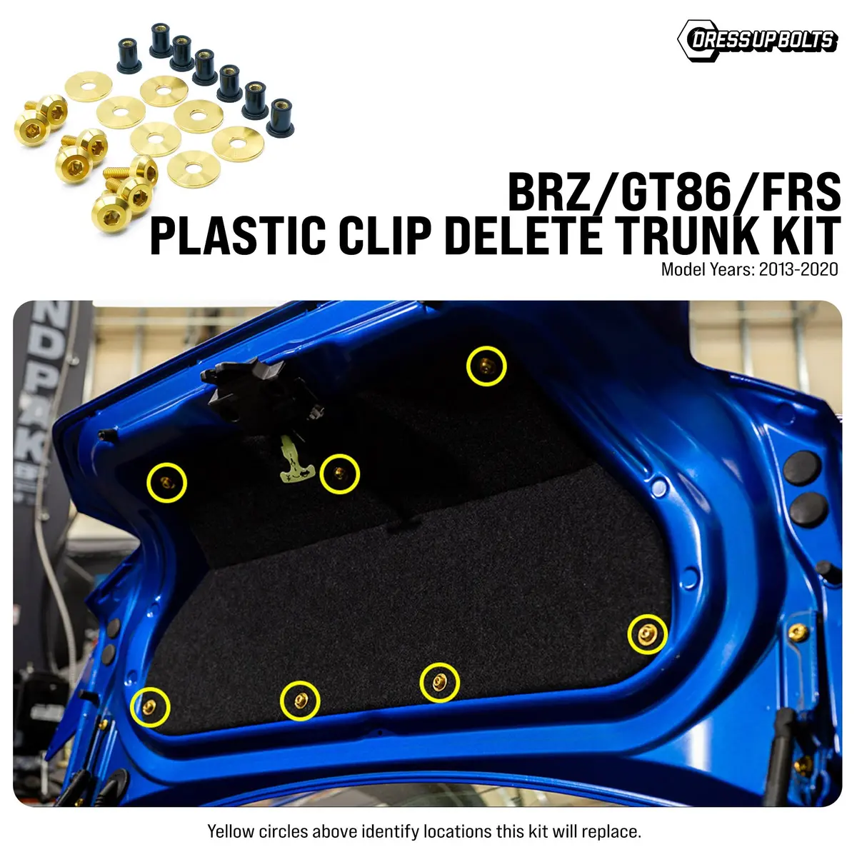 Dress Up Bolts Titanium Hardware Plastic Clip Delete Trunk Kit - Brz/Gt86/Fr-S (2013-2020) 1