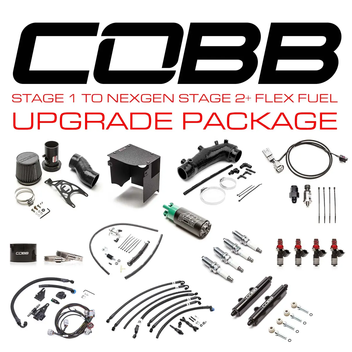 Cobb 08-14 Subaru Sti Stg 1 To Nexgen Stg 2+ Flex Fuel Power Package - Black 1