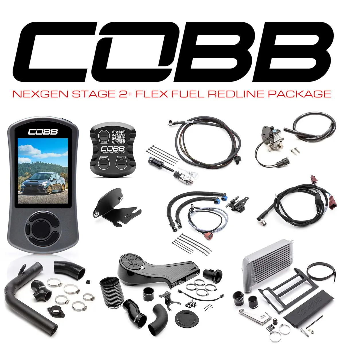 Cobb 18-21 Subaru Wrx Nexgen Stage 2 + Can Flex Fuel Redline Carbon Fiber Power Package - Silver 1