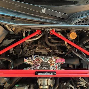 Firewall V-Braces - 2017-21 Brz / Gt86 - Wrinkle Red 2