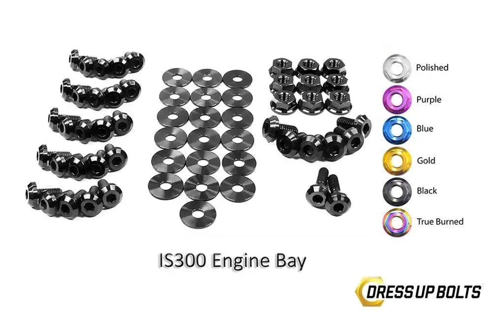 Lexus Is300 (1998-2005) Titanium Dress Up Bolts Full Engine Bay Kit 6