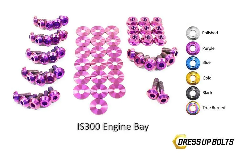 Lexus Is300 (1998-2005) Titanium Dress Up Bolts Full Engine Bay Kit 5