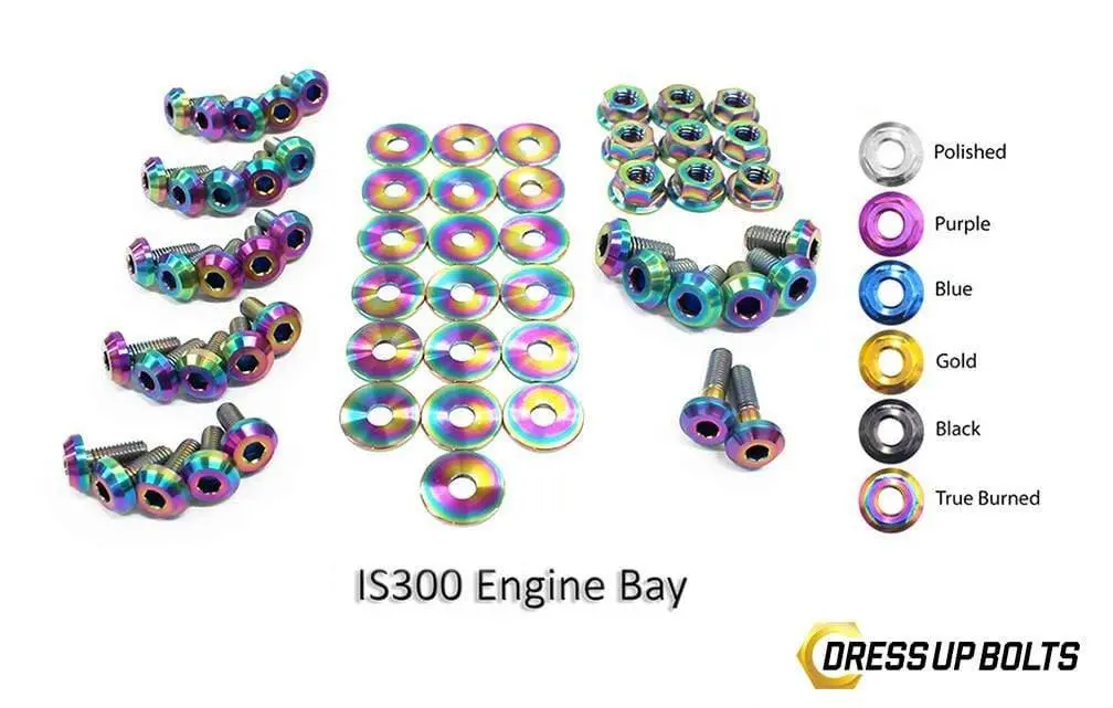 Lexus Is300 (1998-2005) Titanium Dress Up Bolts Full Engine Bay Kit 1