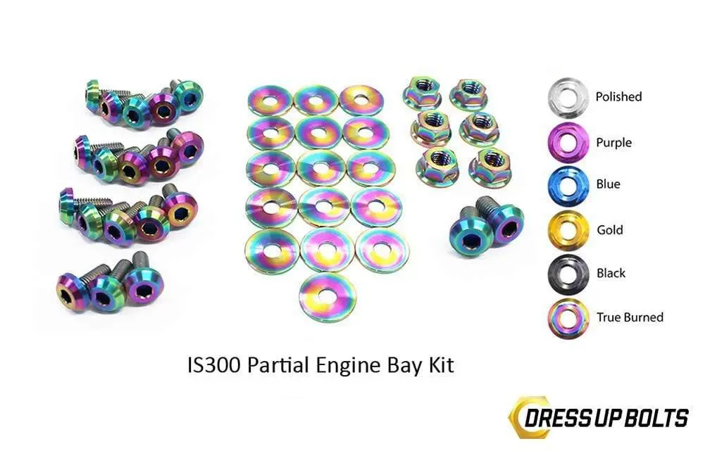 Lexus Is300 (1998-2005) Titanium Dress Up Bolts Partial Engine Bay Kit 1