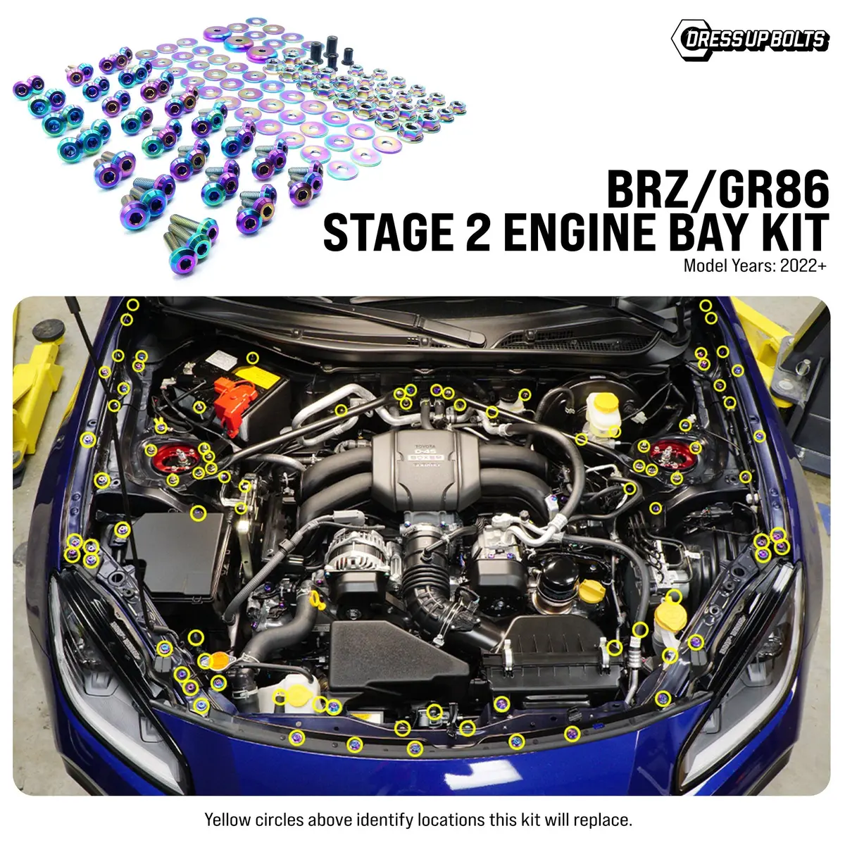 Dress Up Bolts Stage 2 Titanium Hardware Engine Bay Kit - Toyota Gr86/Subaru Brz (2022+) 1