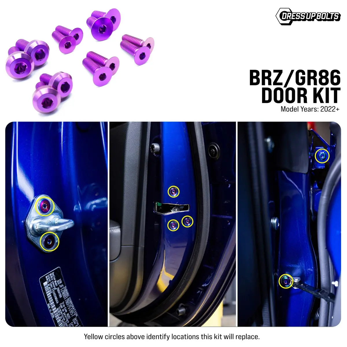 Dress Up Bolts Titanium Hardware Door Kit - Toyota Gr86/Subaru Brz (2022+) 1