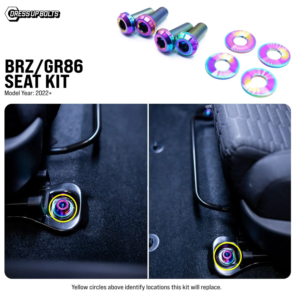 Dress Up Bolts Titanium Hardware Seat Kit - Toyota Gr86/Subaru Brz (2022+) 1