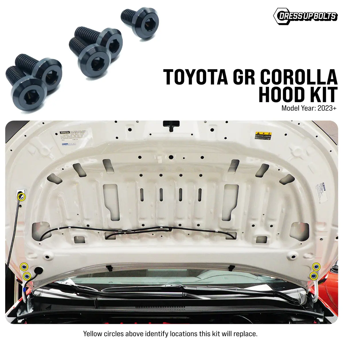 Dress Up Bolts Titanium Hardware Hood Kit - Toyota Gr Corolla (2023+) 1