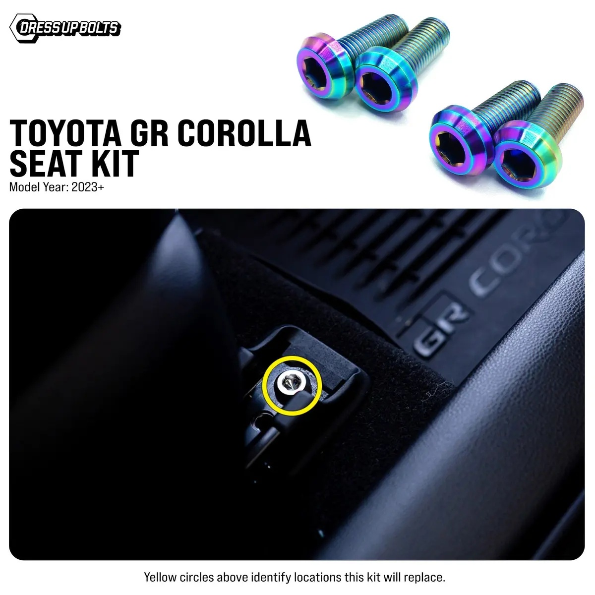Dress Up Bolts Titanium Hardware Seat Kit - Toyota Gr Corolla (2023+) 1
