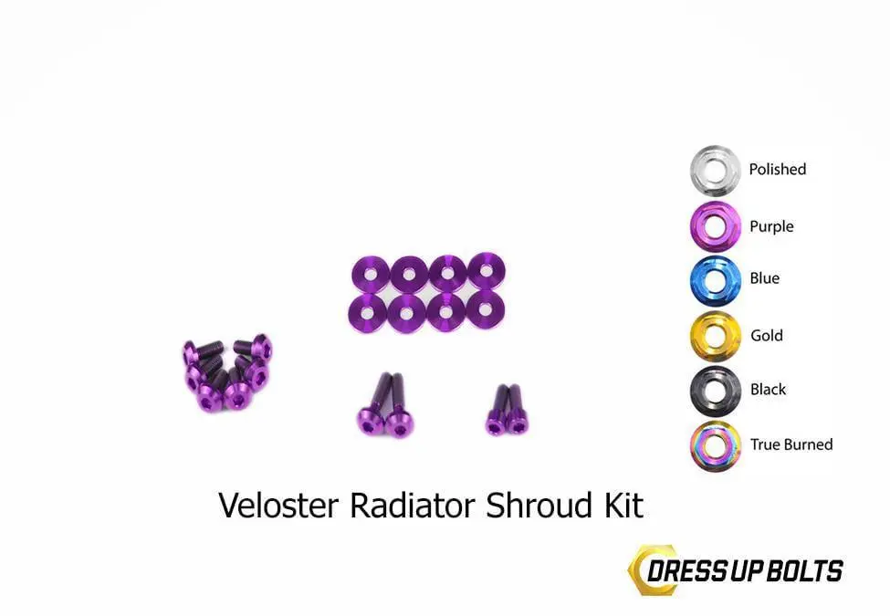 Dress Up Bolts Titanium Hardware Radiator Shroud Kit - Hyundai Veloster (2012-2018) 1