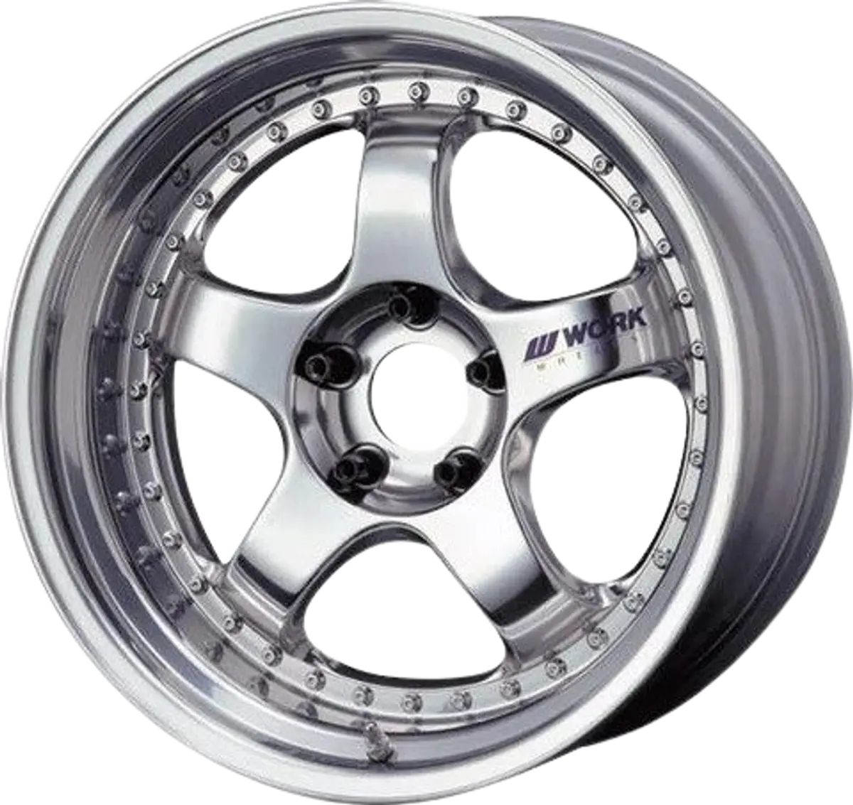 Work Meister S1 3P 19X10.5 +24 Bright Buff Finish, Polsihed Lip, Silver Hardware 5X114.3 1