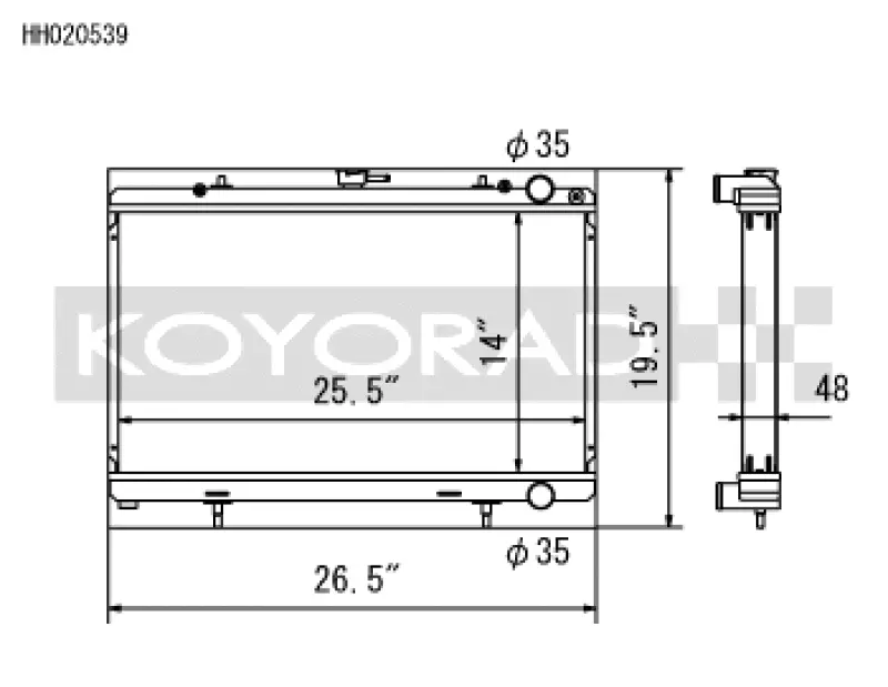 Koyo 89-94 Nissan 240Sx S13 2.4L Ka24e/De (Mt) Radiator 1