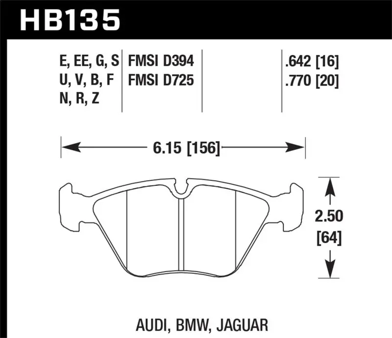 Hawk 91-93 Bmw M5/95-02 Dtc-60 Race Front Brake Pads 1