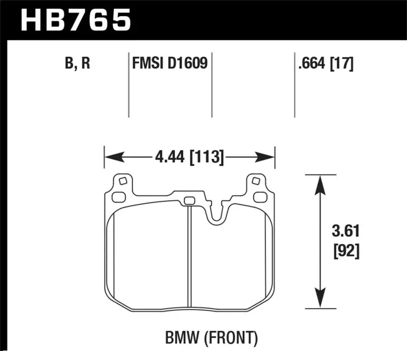 Hawk 13-16 Bmw 328I Xdrive Dtc-70 Front Race Brake Pads 2