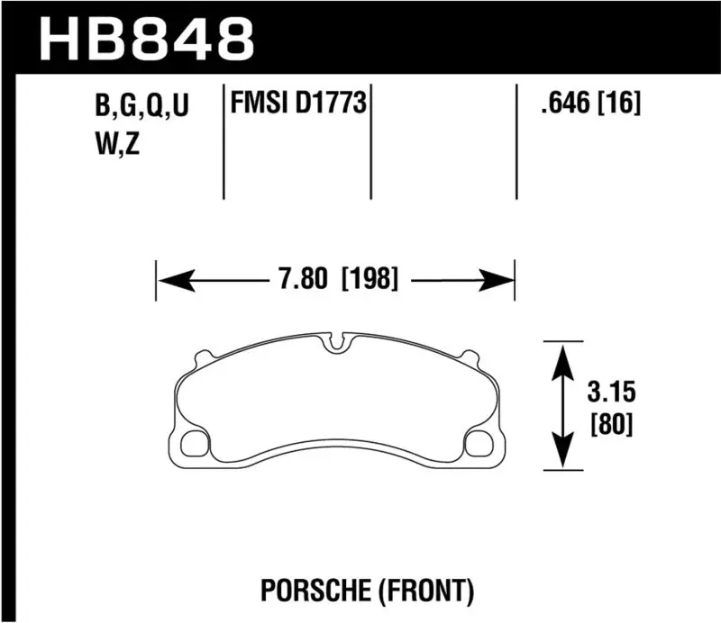 Hawk 14-19 Porsche 911 Gt3/Gt3 Rs / 2016 Porsche Cayman Gt4 Dtc-70 Race Front Brake Pads 2