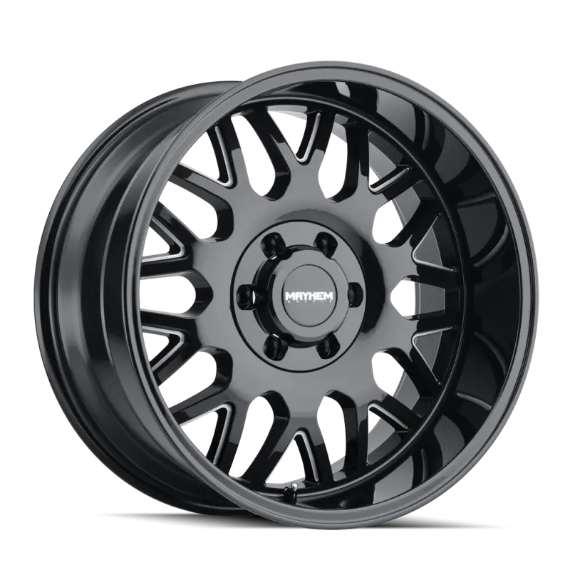 Mayhem 8110 Tripwire Forged Wheel – 20X10, 8X170 Bolt Pattern, -19Mm Offset, 130.8Mm Hub Bore, Black With Milled Spokes 1