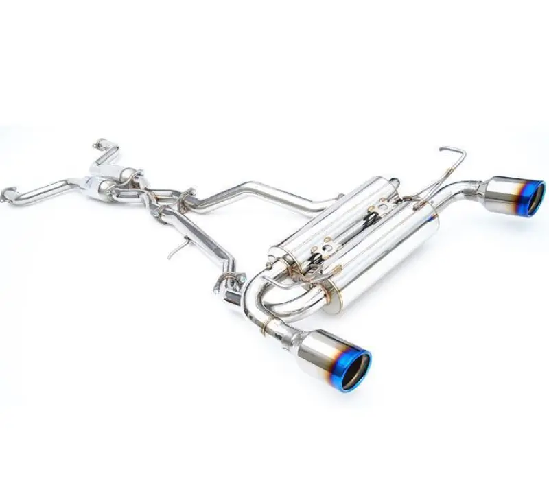 Invidia 2017+ Infiniti Q60 3.0 Tt Silver Sport/Red Sport Gemini Rolled Titanium Tip Cat-Back Exhaust 1