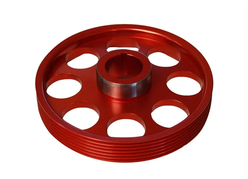 Torque Solution Lightweight Crank Pulley (Red): Hyundai Genesis Coupe 3.8 2010+ 1
