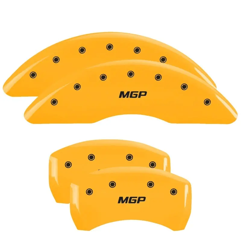 Mgp 4 Caliper Covers Engraved Front & Rear Mgp Yellow Finish Black Ch 2