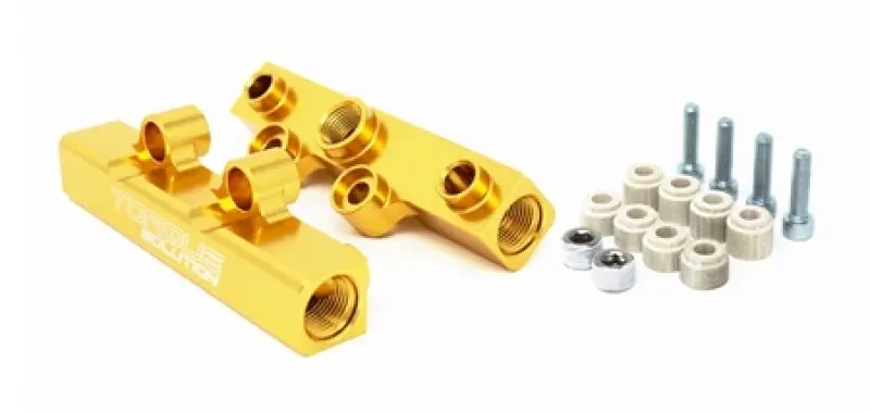 Torque Solution Top Feed Fuel Rails: 02-14 Subaru Wrx / 07-18 Sti - Gold 1