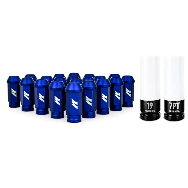 Mishimoto Aluminum Locking Lug Nuts M12x1.25 20Pc Set Blue 1