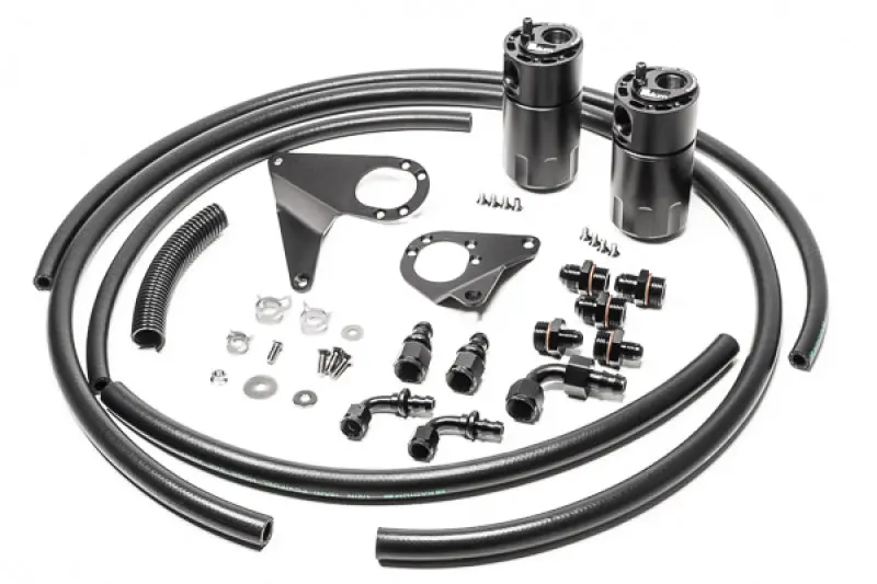 Radium Engineering Dual Catch Can Kit 08-16 Mitsubishi Evo Fluid Lock 1