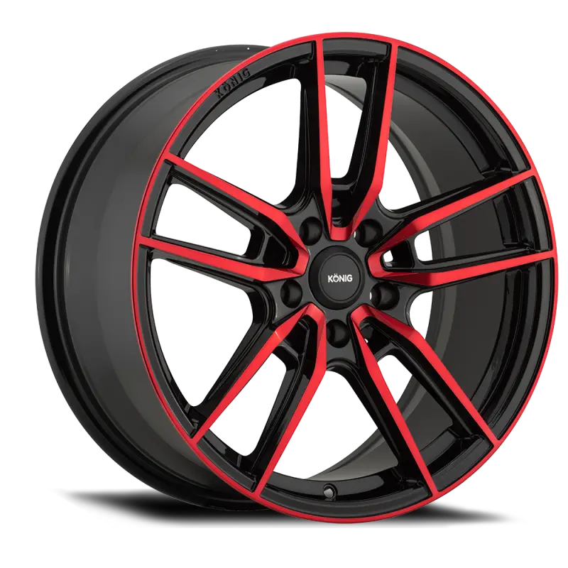 Konig Myth 17X8 5X114.3 Et43 Gloss Black W/ Red Tinted Clearcoat 1