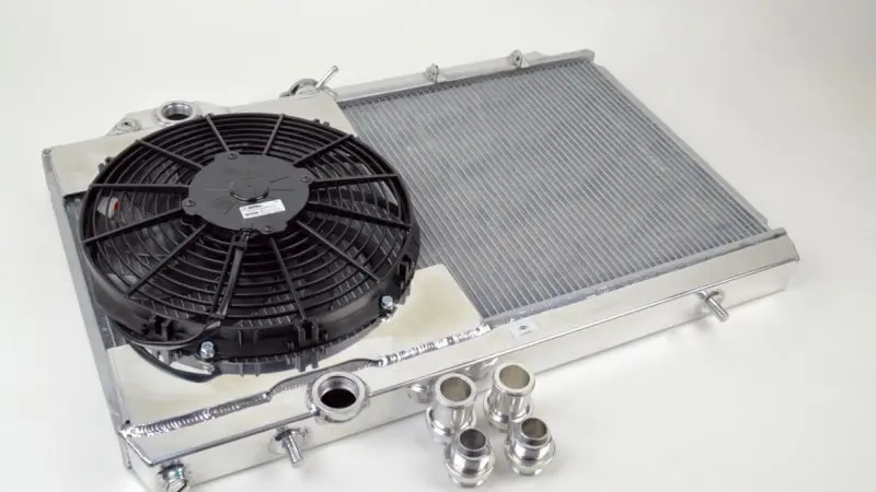 Csf 96-07 Mitsubishi Evo 4/5/6/7/8/9 Full-Slim Radiator W/12In Fan & Shroud/-16An & Slip On Fitting 1