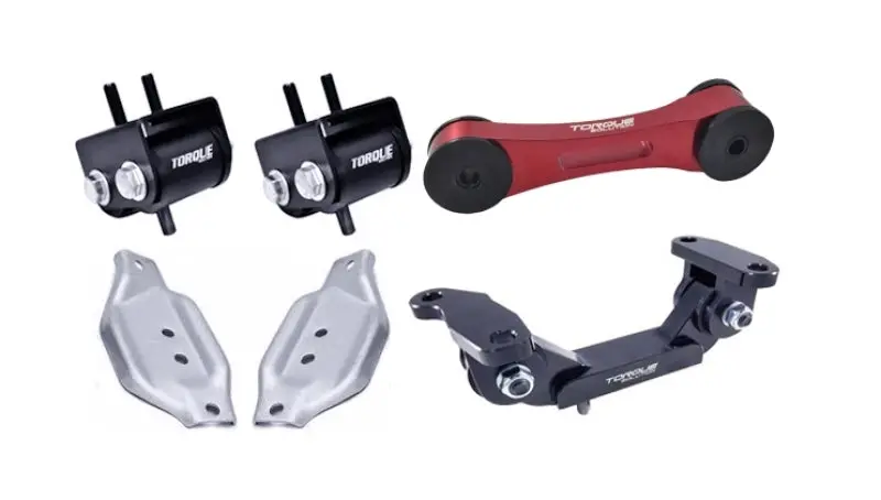 Torque Solution Engine/Trans Red Pitch Mount Kit W/ Mount Plates 02-14 Subaru Wrx / 2004+ Subaru Sti 1