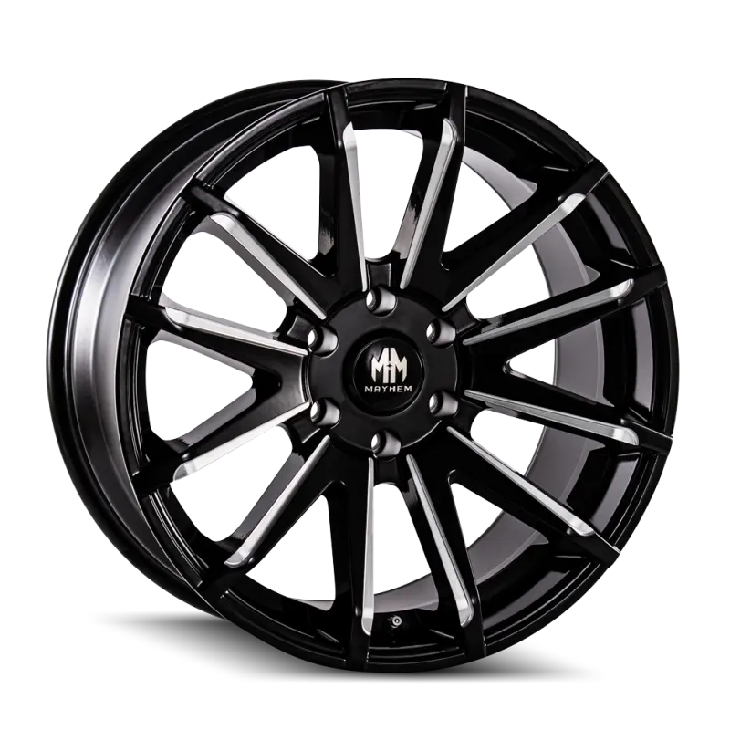 Mayhem 8109 Crossfire 22X9.5 / 6X135 Bp / 25Mm Offset / 87.1Mm Hub Black W/ Milled Spokes Wheel 1