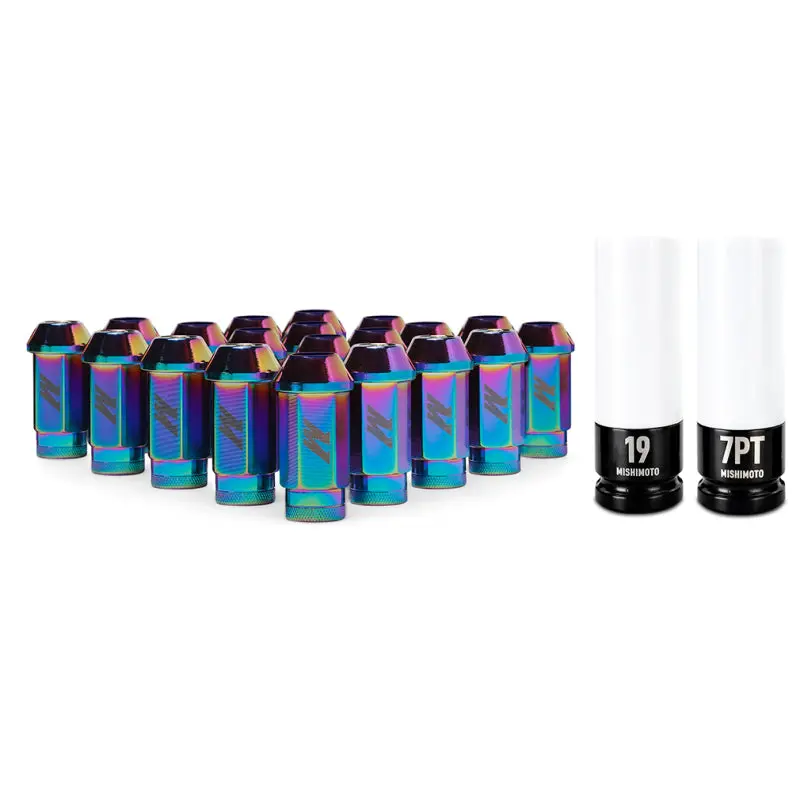 Mishimoto Aluminum Locking Lug Nuts M12x1.5 20Pc Set Neo Chrome 1