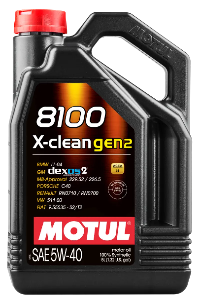 Motul 5L Synthetic Engine Oil 8100 X-Clean Gen 2 5W40 2