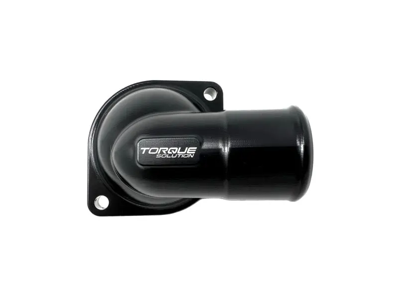 Torque Solution 02-14 Subaru Wrx / 04-21 Subaru Sti Billet Thermostat Housing - Black Anodized 1