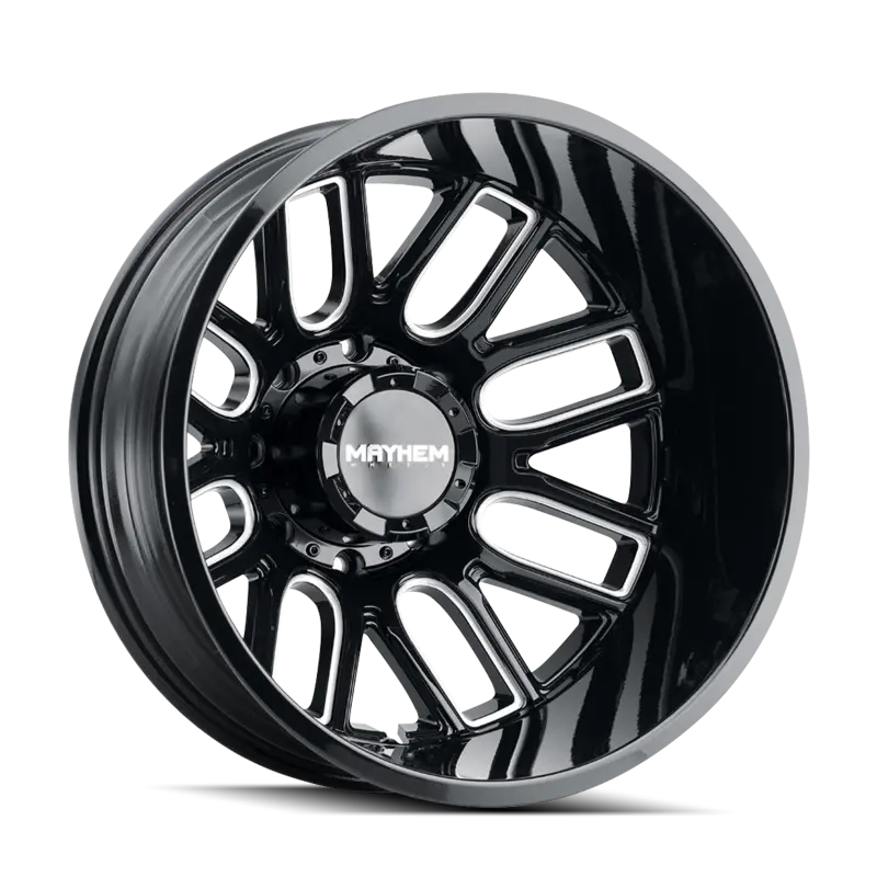 Mayhem Cogent Dually Wheel – 20X8.25", 8X200Mm, -192Mm Offset, 142Mm Hub Bore, Black W/ Milled Spokes 1