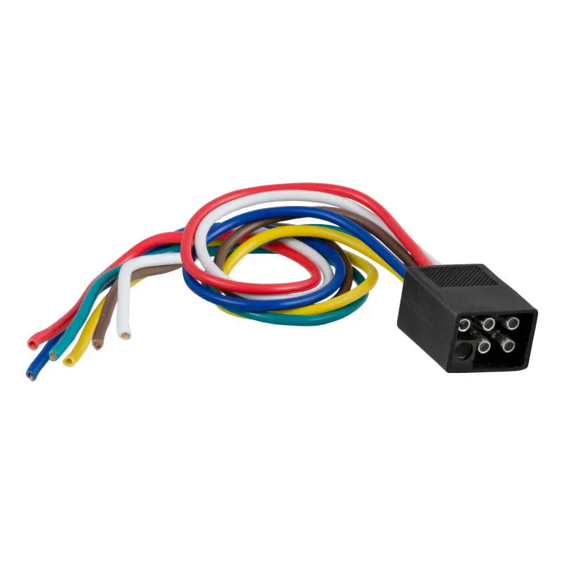 Curt 6-Way Square Connector Plug W/12In Wires (Trailer Side Packaged) 1