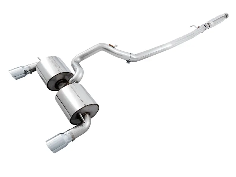 Awe Tuning Ford Focus Rs Touring Edition Cat-Back Exhaust- Resonated - Chrome Silver Tips 1