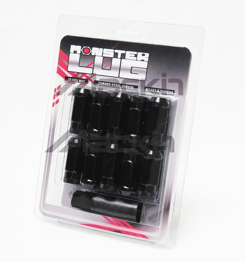 Wheel Mate Monster Open End Lug Nut Set Of 20 - Black 1/2In 1