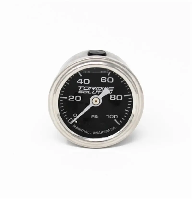 Torque Solution Fuel Pressure Gauge: 100 Psi 1/8 Npt 1