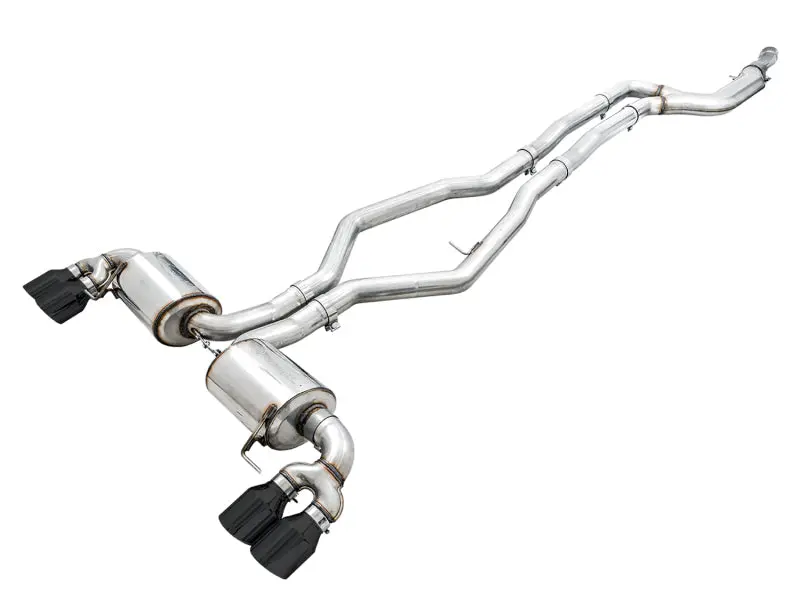 Awe Tuning 2019+ Bmw M340i/M440i (G20/G22) Non-Resonated Touring Edition Exhaust - Quad Diamond Black Tips 1