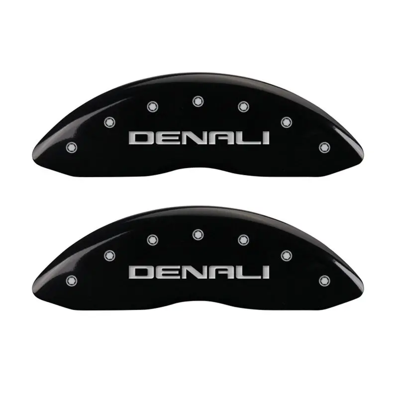 Mgp Engraved 4-Piston Caliper Covers – Denali Black Finish With Silver Accent Details 1