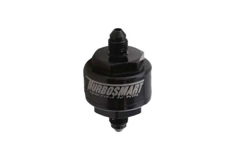 Turbosmart Billet Turbo Oil Feed Filter W/ 44 Micron Pleated Disc An-4 Male Inlet - Black 1