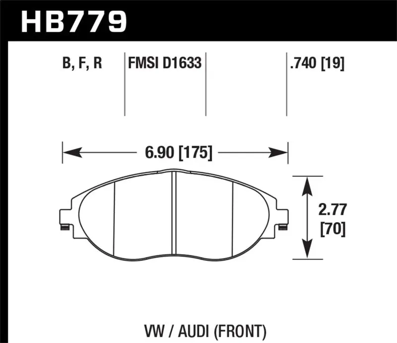 Hawk 13-17 Volkswagen Cc Hp+ Front Brake Pads 2