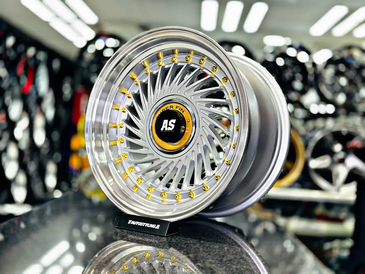 15” As-Superfin 4/100 & 4/108 Silver Machine Face  (F) Wheels 1