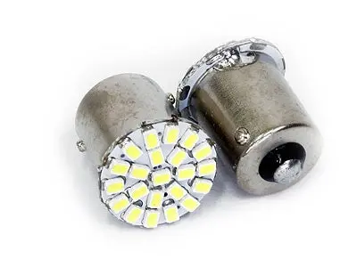 Tail Lamp Bulb Single Contact 22Led White Bulbs (Pair) 1